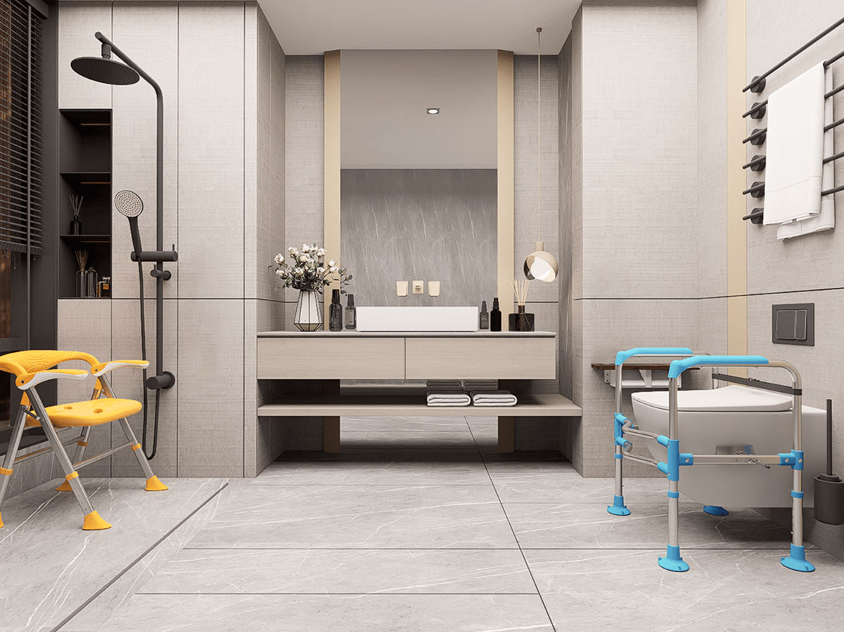 Hotel Bathroom Safety Transformation with Toilet Rails and Non-Slip Shower Stools