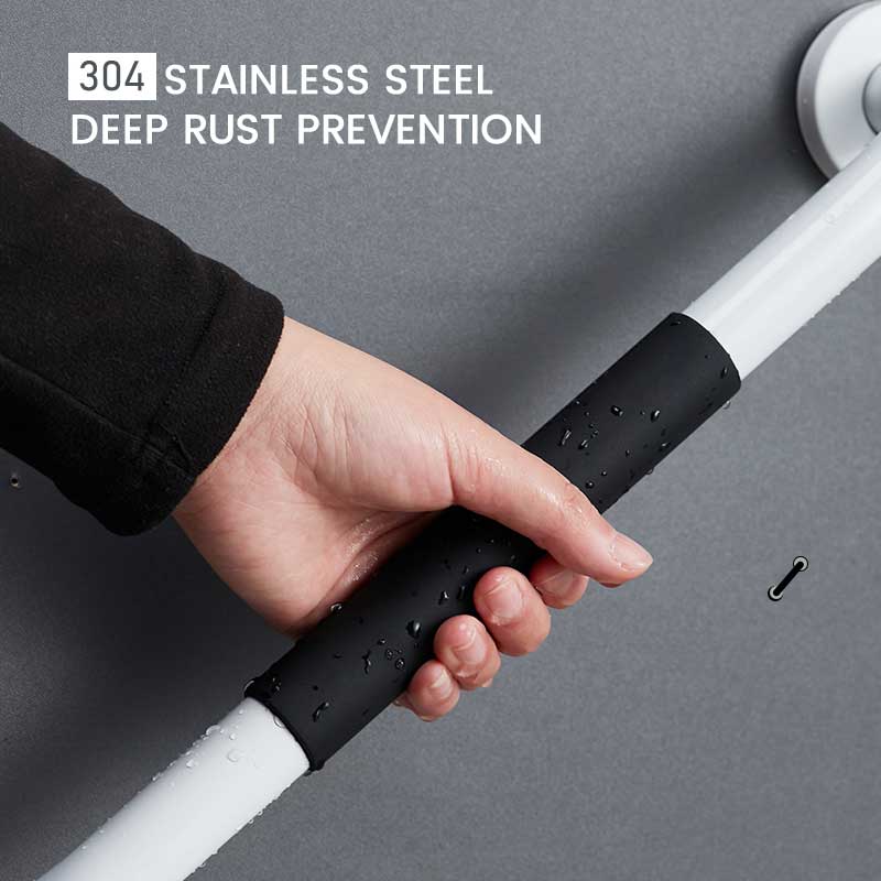 0331 Black & White Straight Grab Bar